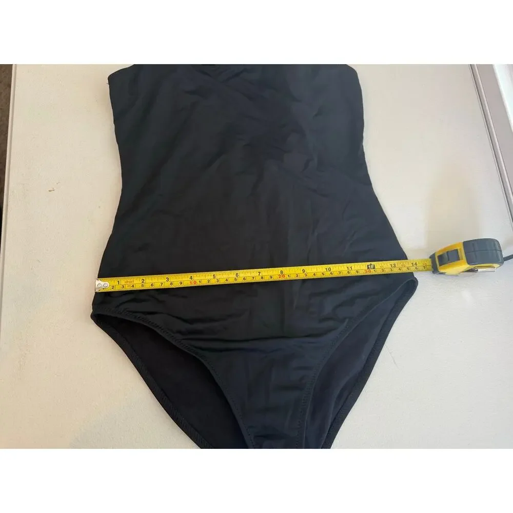 Stella Cove Girls One Piece Swimsuit Girls 6-7 Black Petal Strap Beach Pool NEW